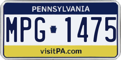 PA license plate MPG1475