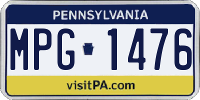 PA license plate MPG1476
