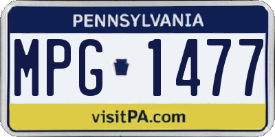 PA license plate MPG1477