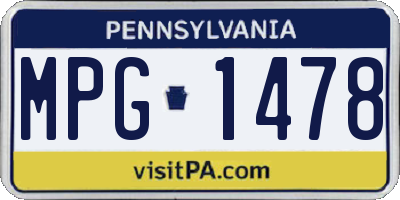 PA license plate MPG1478