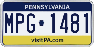 PA license plate MPG1481
