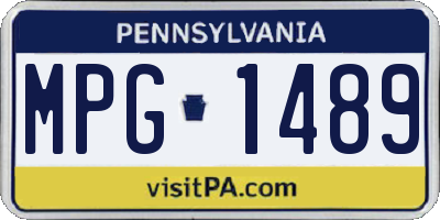 PA license plate MPG1489