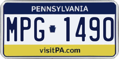 PA license plate MPG1490