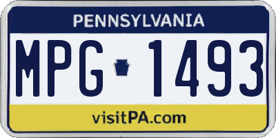 PA license plate MPG1493