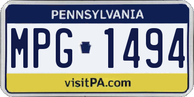 PA license plate MPG1494
