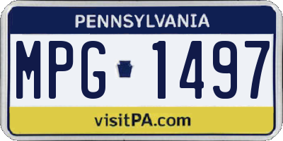 PA license plate MPG1497