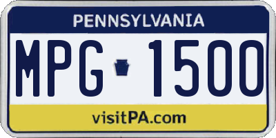 PA license plate MPG1500
