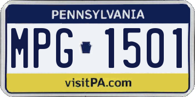 PA license plate MPG1501