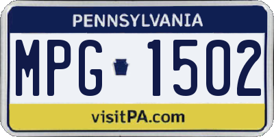 PA license plate MPG1502