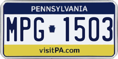 PA license plate MPG1503