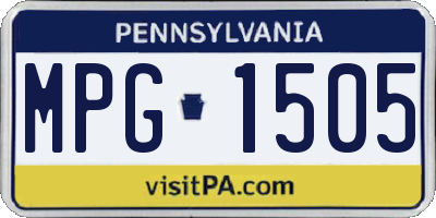 PA license plate MPG1505