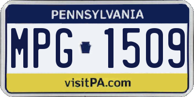 PA license plate MPG1509