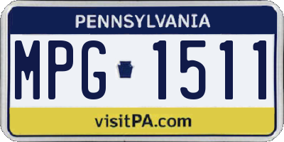 PA license plate MPG1511