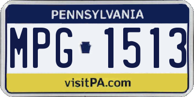 PA license plate MPG1513