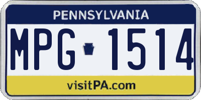 PA license plate MPG1514