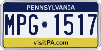 PA license plate MPG1517