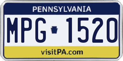 PA license plate MPG1520