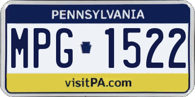 PA license plate MPG1522