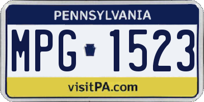 PA license plate MPG1523