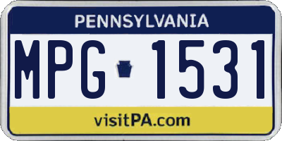 PA license plate MPG1531
