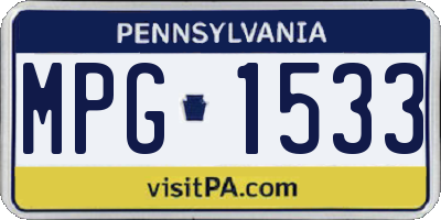 PA license plate MPG1533