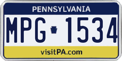 PA license plate MPG1534