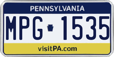 PA license plate MPG1535