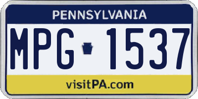 PA license plate MPG1537