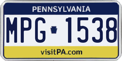 PA license plate MPG1538