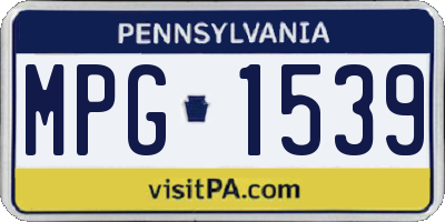 PA license plate MPG1539