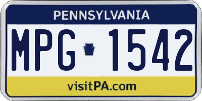 PA license plate MPG1542