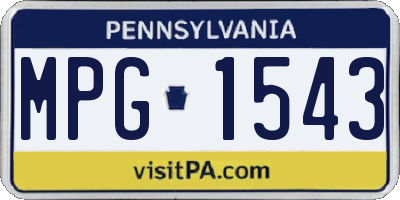 PA license plate MPG1543