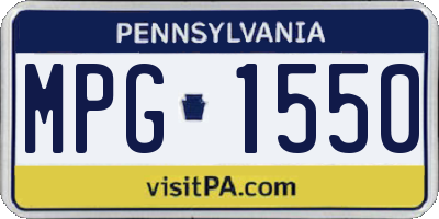 PA license plate MPG1550