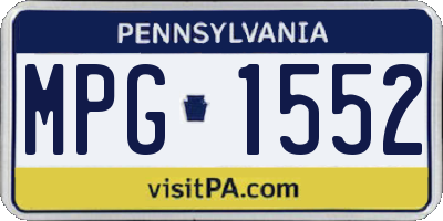 PA license plate MPG1552