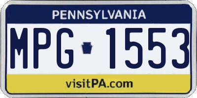 PA license plate MPG1553