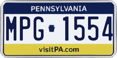 PA license plate MPG1554