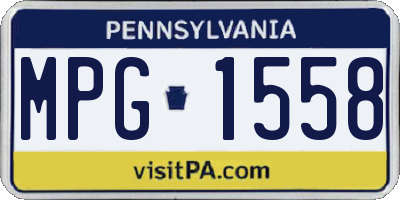 PA license plate MPG1558