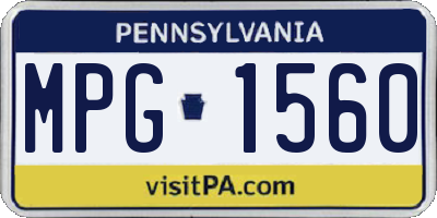 PA license plate MPG1560