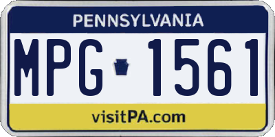 PA license plate MPG1561