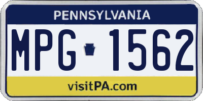 PA license plate MPG1562
