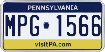 PA license plate MPG1566