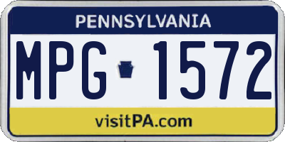 PA license plate MPG1572