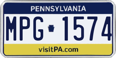 PA license plate MPG1574