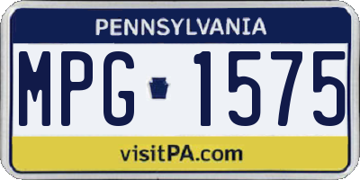PA license plate MPG1575