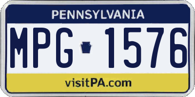 PA license plate MPG1576