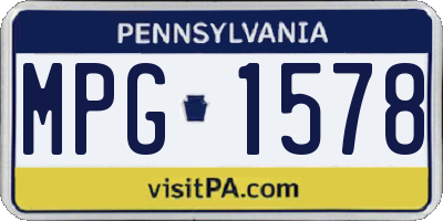 PA license plate MPG1578