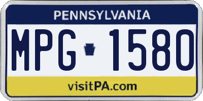 PA license plate MPG1580