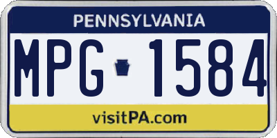 PA license plate MPG1584