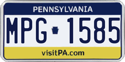 PA license plate MPG1585
