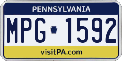 PA license plate MPG1592